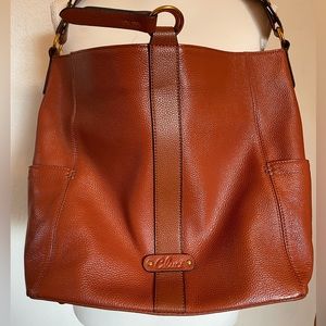 Brown Faux Leather Tote